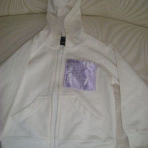 Flowers By Zoe White Purple Zip Up Hoodie